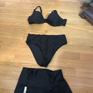 PINK Victoria's Secret Black Skirted Bikini